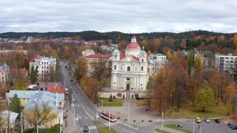 Aerial view of Vilnius Stock Footage 269117289