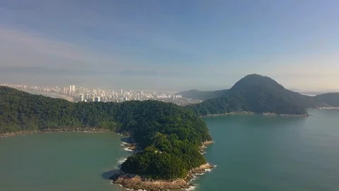 Aerial view of virgin beach in atlantic forest Stock Footage 127594076