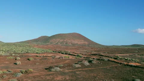 Aerial view of volcanic cones in Punta de Rasca, Tenerife Stock Footage 170715698