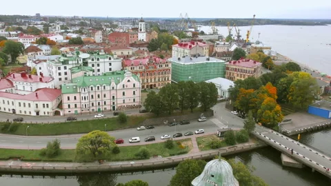 Aerial view of Vyborg Stock Footage 118856664