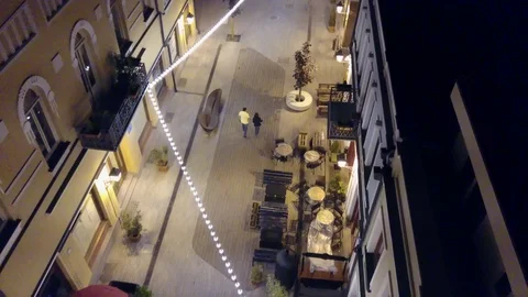 Aerial view of walking couple in old Tbilisi. Georgia 2017 库存影片 83597531