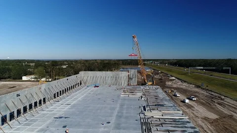 Aerial view of wall construction Video stock 93037400