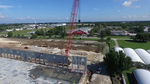 Aerial view of wall construction Video stock 93312559