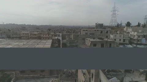 Aerial view of the war-torn Syrian city of Aleppo. Stock-Footage 170118775