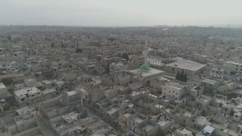 Aerial view of the war-torn Syrian city of Aleppo. Stock-Footage 170119487
