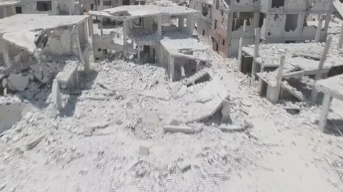 Aerial view of the war-torn Syrian city of Homs. Stock Footage 170131741