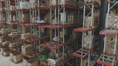 Aerial view of warehouse (drone) Stock Footage 101014621