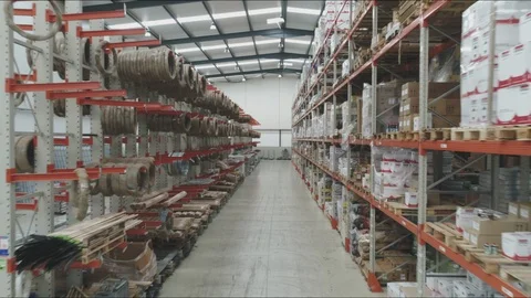 Aerial view of warehouse (drone) Stock Footage 101018498