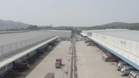 Aerial view of a warehouse in India Stock Footage 199192528