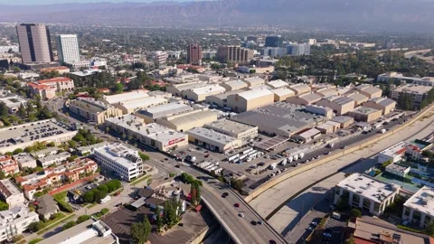 Aerial view of Warner Brothers Studios and Los Angeles cityscape, June 22, 2025 Video stock 320154884