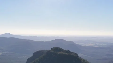 Aerial View of Warrumbungle Mountain Range Peaks in Australia Stock Footage 340863536