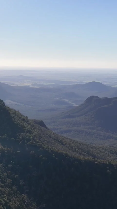 Aerial View of Warrumbungle Mountain Range in Australia Stock Footage 341536353