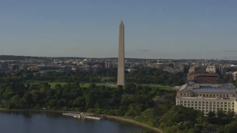 Aerial View Of Washington Monument Stock Footage 219575470