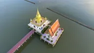 Aerial View Of Wat Hong Tong Temple Important Landmark In Thailand Stock Footage