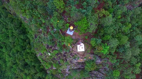 Aerial view of Wat Phra that doi ngum,lamphun,thailand Stock Footage 67172683