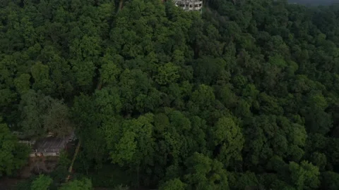 Aerial view of Wat Phra That Khao Noi located in Nan province, Thailand. Stock Footage 136863260
