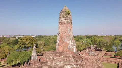 Aerial View of Wat Phra Ram in Ayutthaya (2) Vidéo 331551334