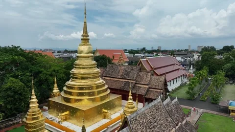 Aerial view of Wat Phra Singh Chiang Mai Thailand Video stock 266516556