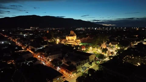 Aerial view of Wat Phra Singh Chiang Mai Thailand 库存影片 266524671