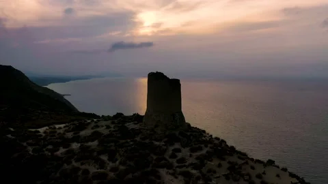 Aerial view of watchtower. Stock Footage 138291739