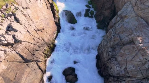 Aerial View Of  Water Rapids Of River Flowing Between The Rocks. 動画素材 247765563