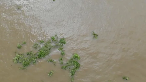 Aerial view of water surface Stock Footage 97872691