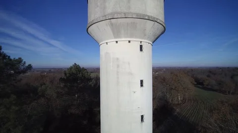 Aerial view of a water tower Stock Footage 70990647