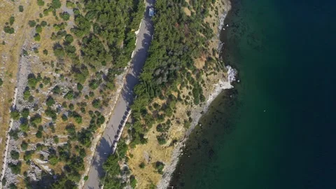 Aerial view of waterfall and river landscape Stock Footage 336465076