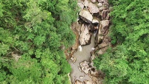 Aerial View Waterfall Ba Ho in Vietnam Stock Footage 79484780