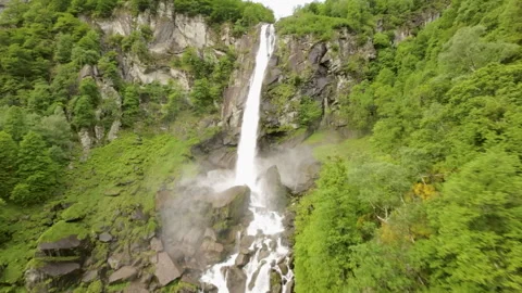Aerial View of a Waterfall Cascading Through a Lush Forest 库存影片 277798468