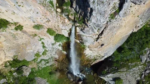 An Aerial View of a Waterfall Stock Footage 247958125