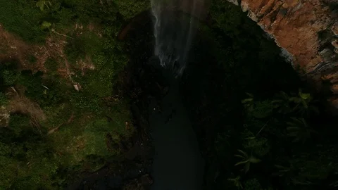 Aerial view of a waterfall in the jungle Stock Footage 103375342