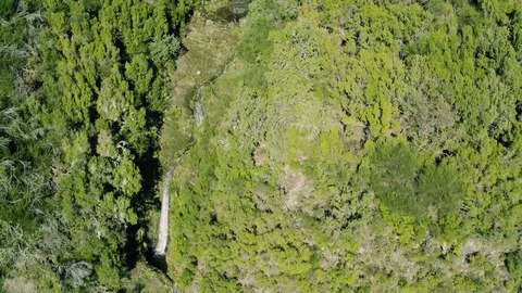 Aerial View Waterfall on Mountains Stock Footage 72194766