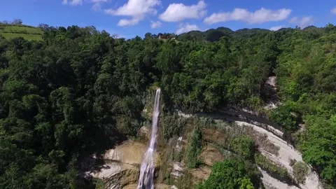 Aerial View of Waterfall in the Philippines Stock Footage 140441500