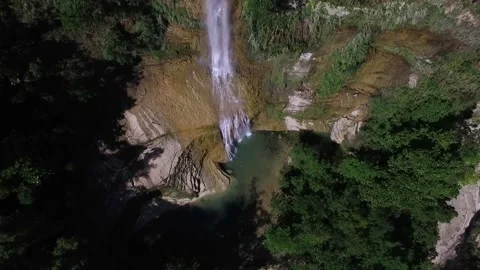 Aerial View of Waterfall in Philippines Stock Footage 142949503