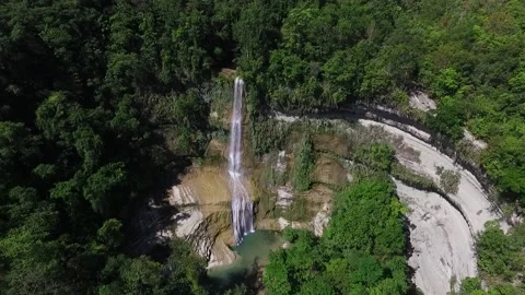 Aerial View of Waterfall in Philippines Stock Footage 142949648
