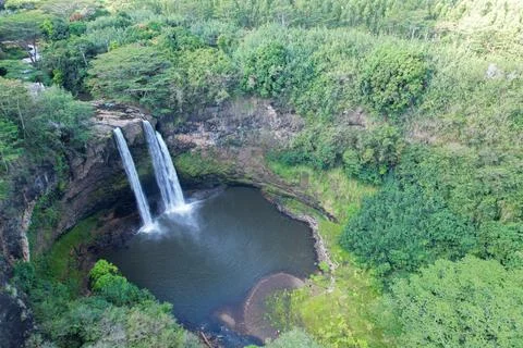 Aerial View of Waterfall Stock Photos