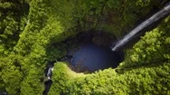 Aerial View Of Waterfall In Salto Del Claro, Chile. Stock Footage