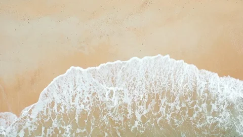 Aerial view of waves and sandy beach Stock Footage 121068310