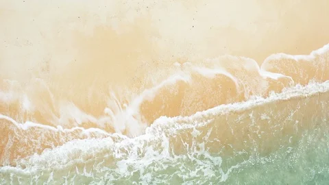 Aerial view of waves and sandy beach Stock-Footage 127833064