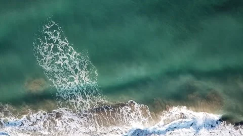 Aerial view of waves on the beach Stock Footage 197570687