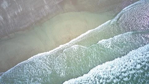 Aerial View of Waves on Beach Stock Photos