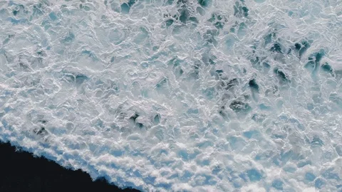 Aerial view of waves in blue ocean. Filmed on mavic air. Video stock 123857707