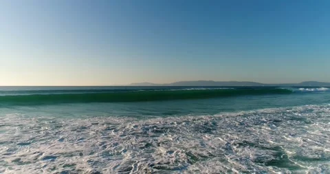 Aerial view of waves breaking at the Comporta Beach Stock Footage 130969078