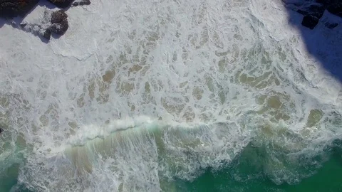 Aerial View of Waves at Cape of Good Hope, Cape Town Stock Footage 79737477