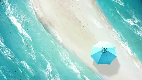 Aerial View Of Waves Crashing On Beach seamless loop, 4K Drone Footage Stock Footage 89306145