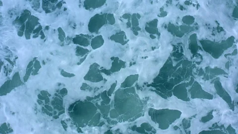 Aerial view of the waves of the Pacific Ocean. Seascape Video stock 142695339
