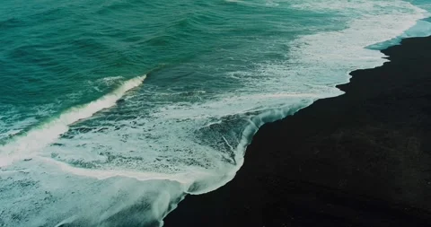 Aerial View of Waves Rolling onto Indonesian Tropical Beach Stock Footage 332144898