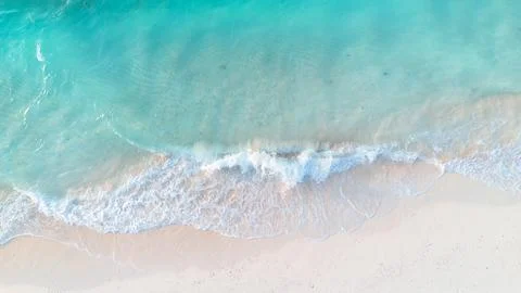 Aerial View of Waves on Sandy Beach Fotos Stock