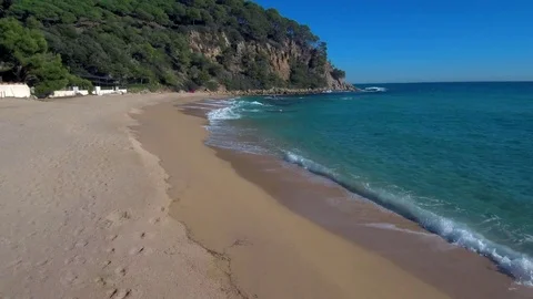 Aerial view of the waves of the sea  Stock Footage 84775155